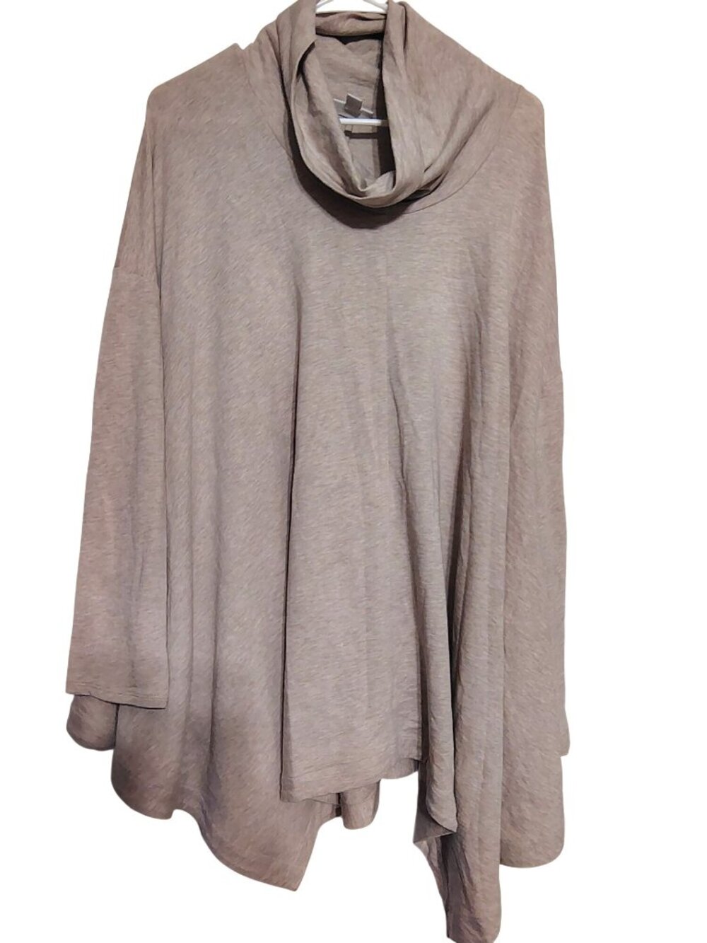 Pure Jill Elements Large Beige Pullover Cowl Neck Top Pima Cotton Tencel J. Jill